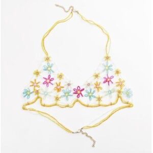 FLORAL BEADED BRA TOP